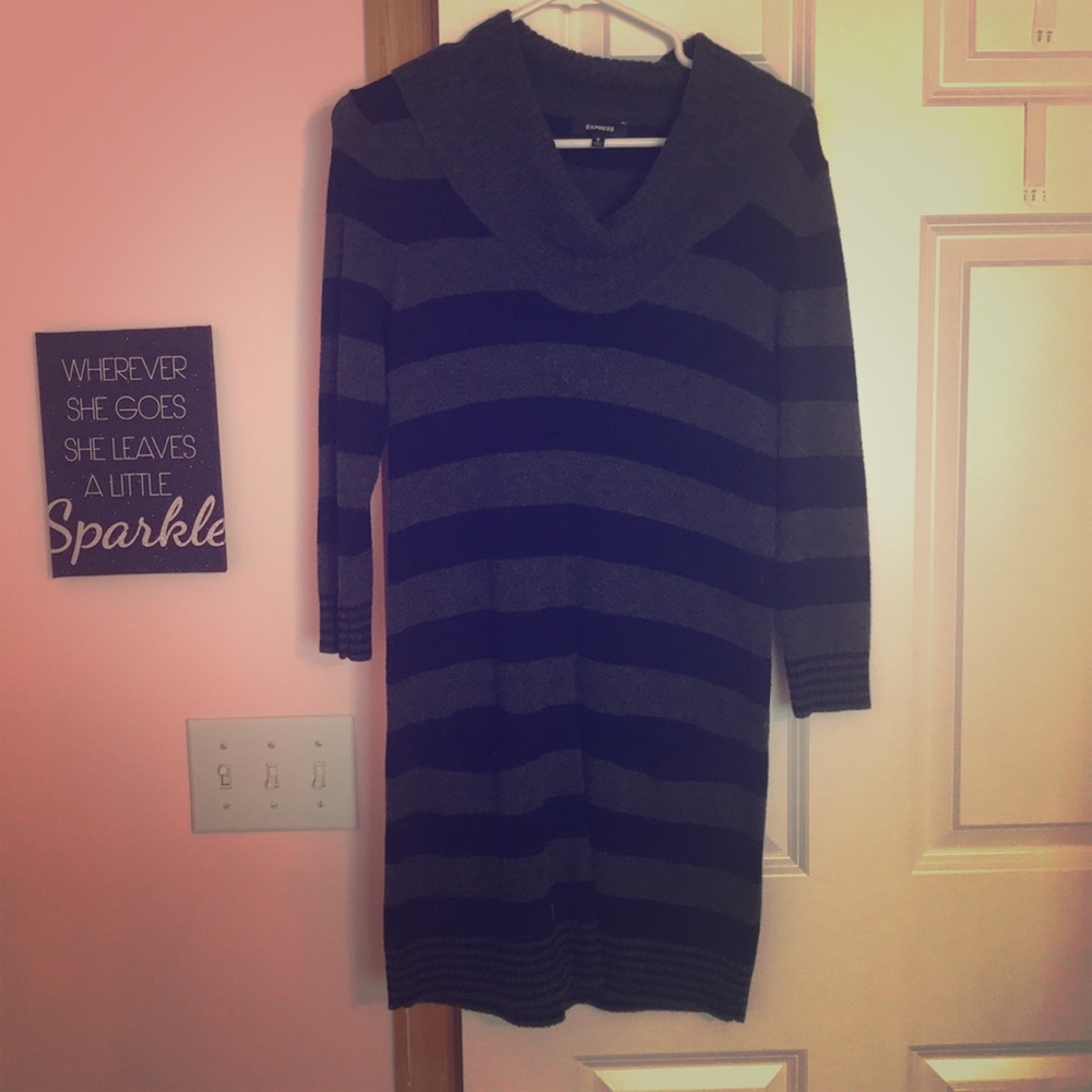 Black and grey Express sweater dress